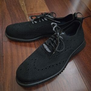 Cole Han Men's Black Knit Lace-Up Casual Shoes Size 8